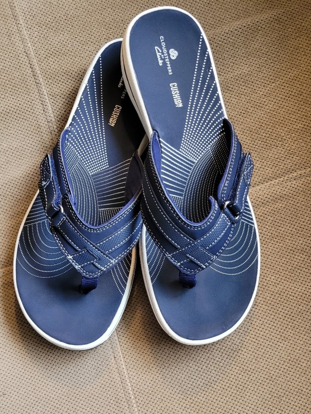 Cloud-steppers By Clarks In Navy Blue, White & Silver Details. - Picture 5 of 5